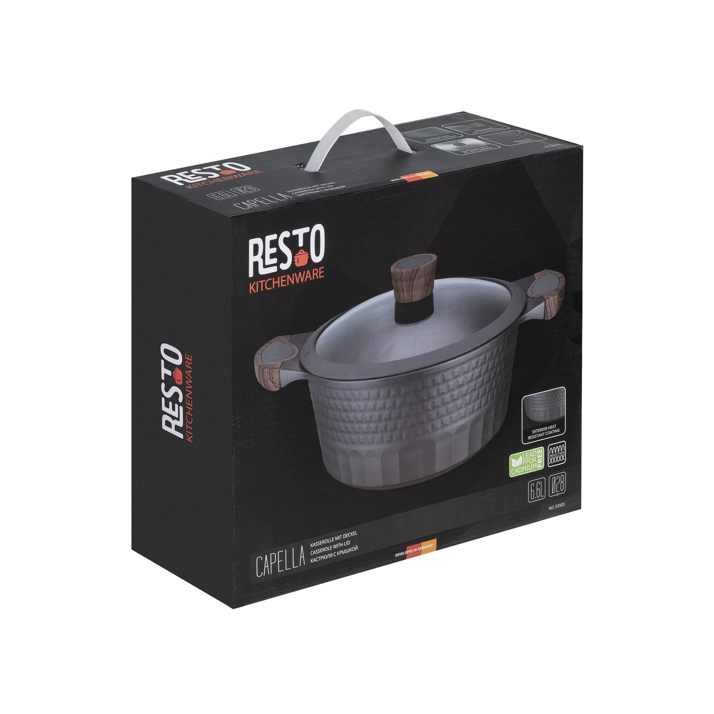 Caçarola Antiaderente Indução com tampa vidro Capella 28cm – Resto Kitchenware