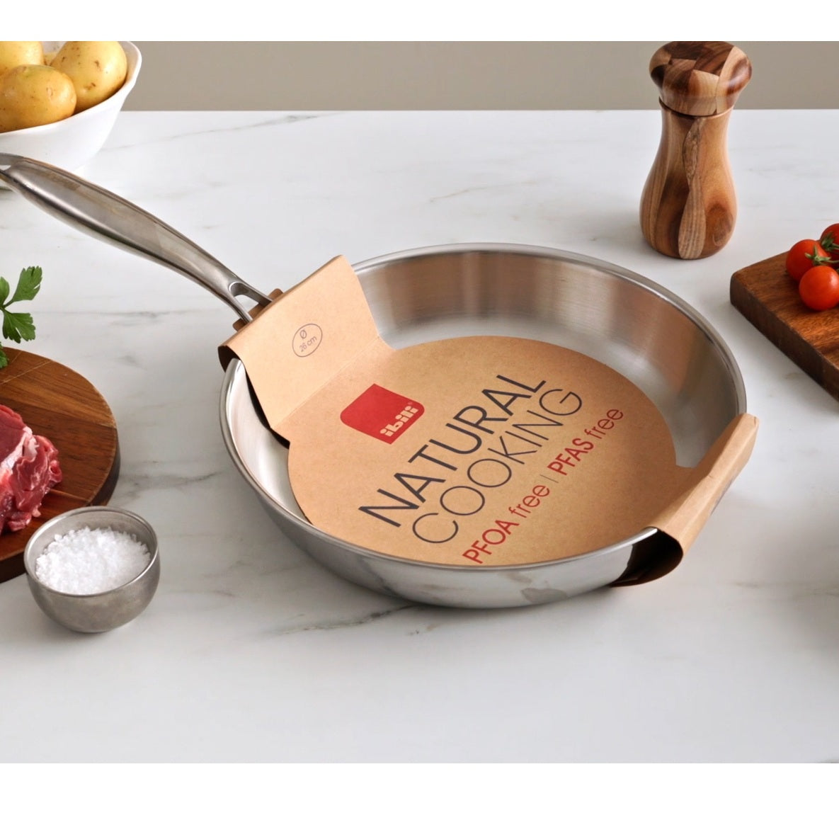 Frigideira inox antiaderente Triply Natural Ibili