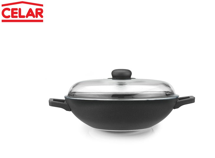 Wok aluminio fundido com tampa Natura Celar