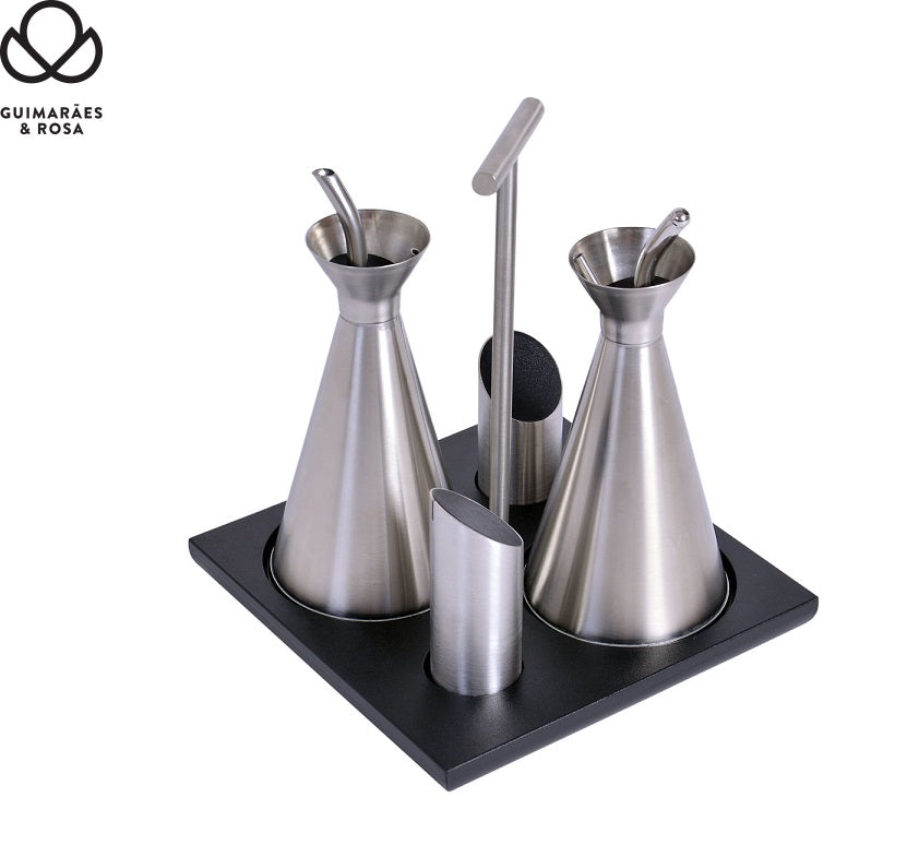 Galheteiro inox 4 peças