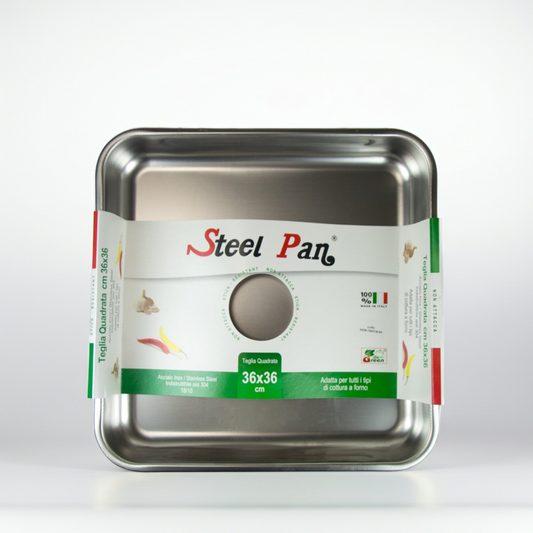 Assadeira inox quadrada - Steel Pan