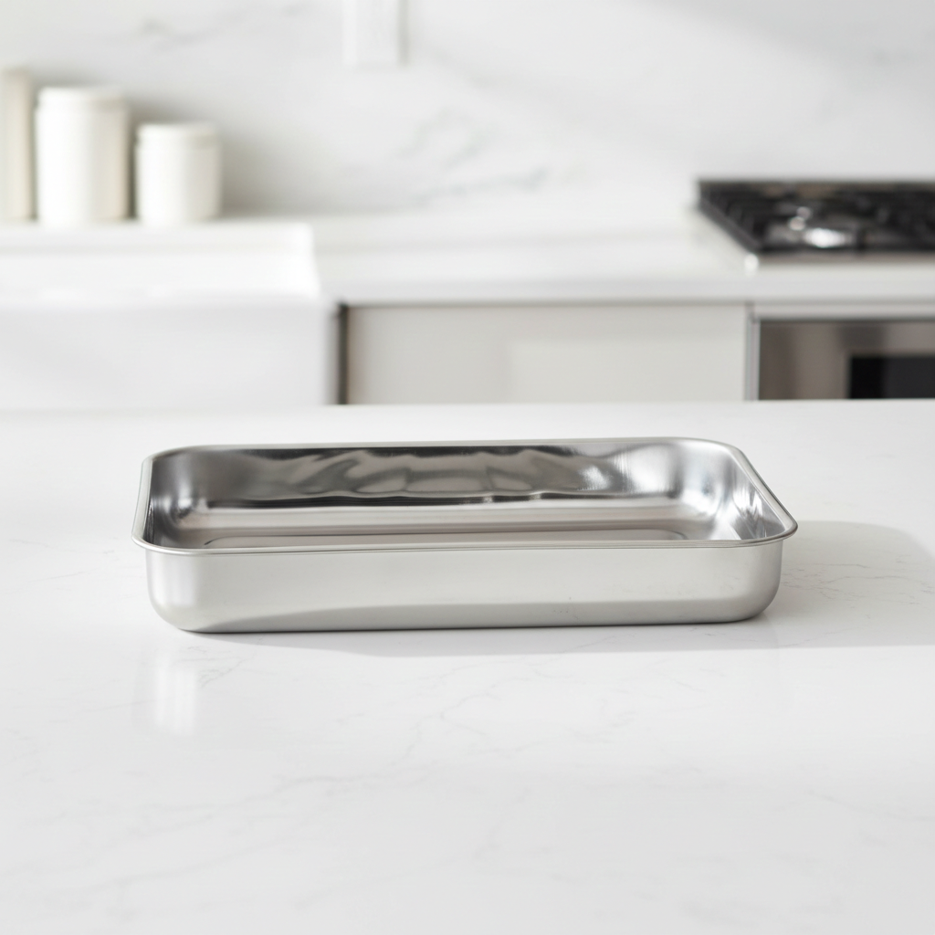 Assadeira inox retangular - Steel Pan