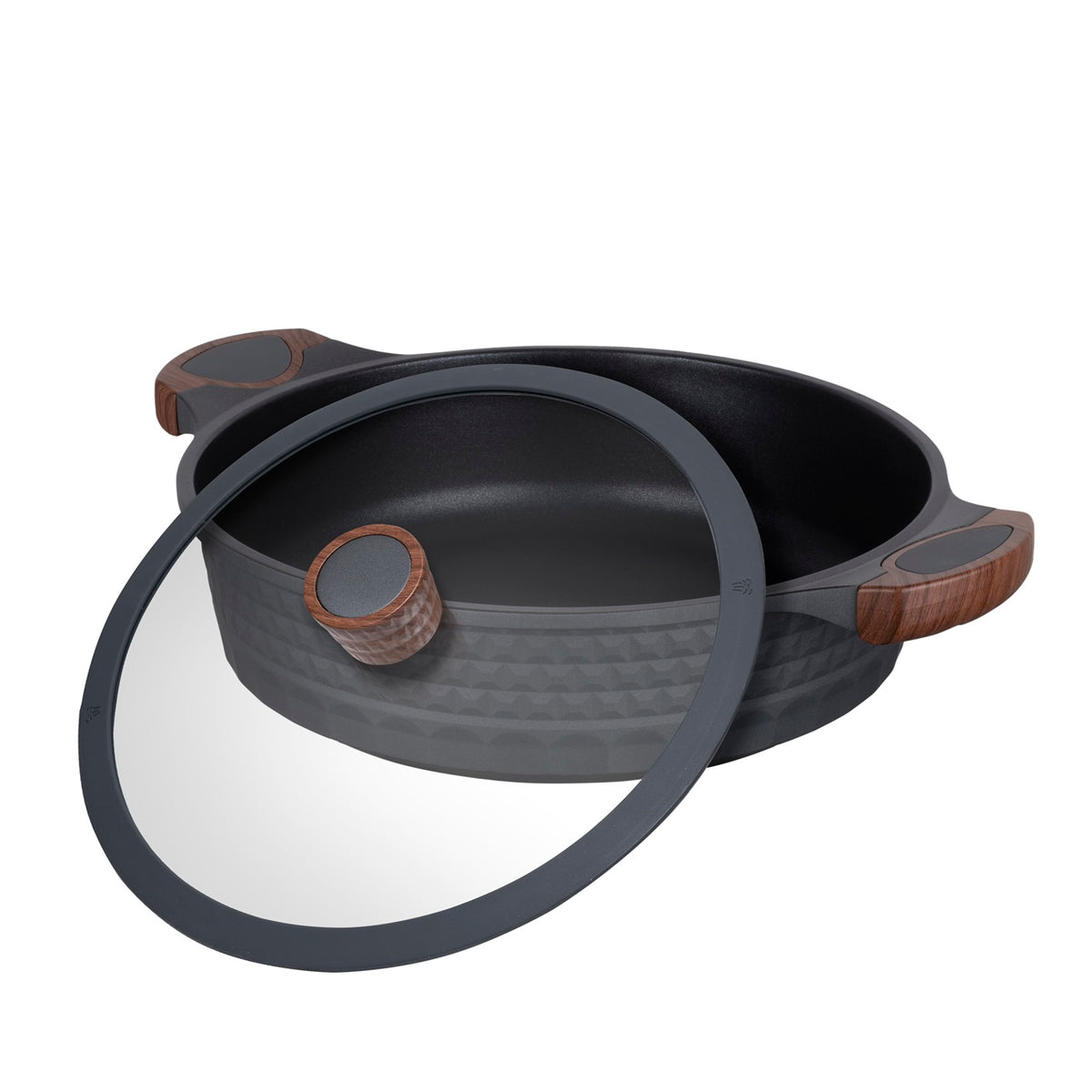 Caçarola baixa Antiaderente Indução tampa vidro Capella 28cm – Resto Kitchenware
