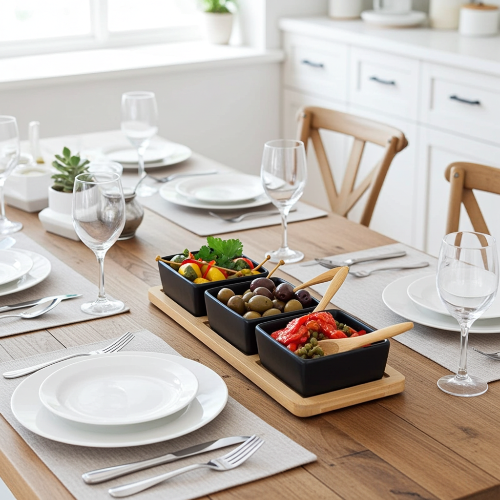 Conjunto para servir aperitivos 3 peças