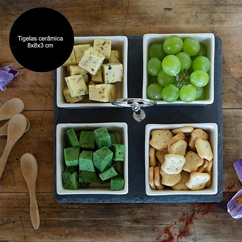 Conjunto para servir aperitivos 4 peças