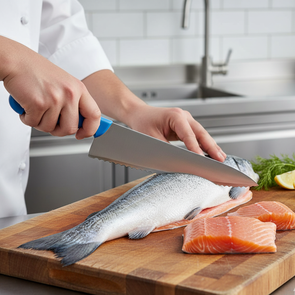 Faca para cortar peixe serrilhada - Nicul - Cozinha Silva