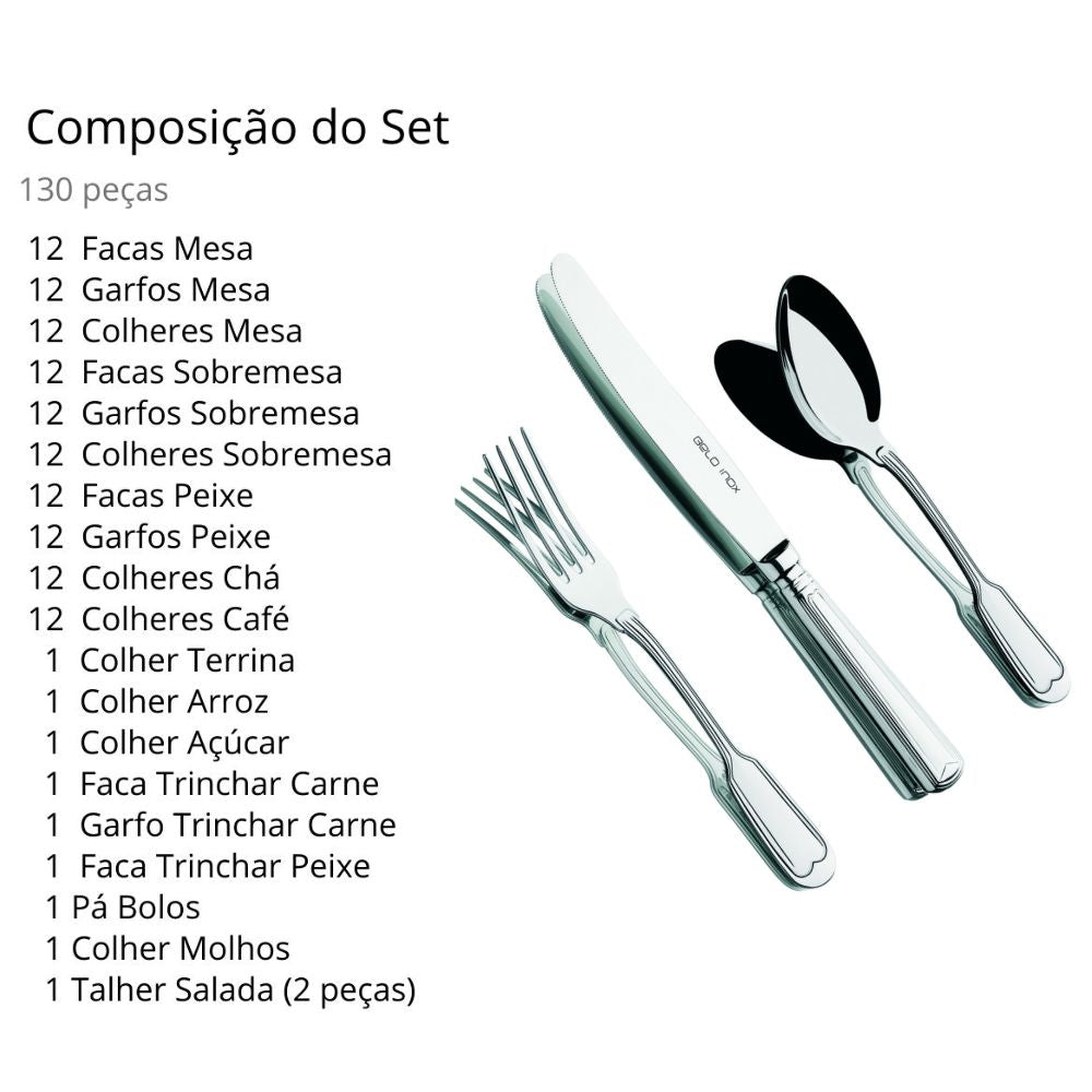 Faqueiro completo Belo Inox - Europa