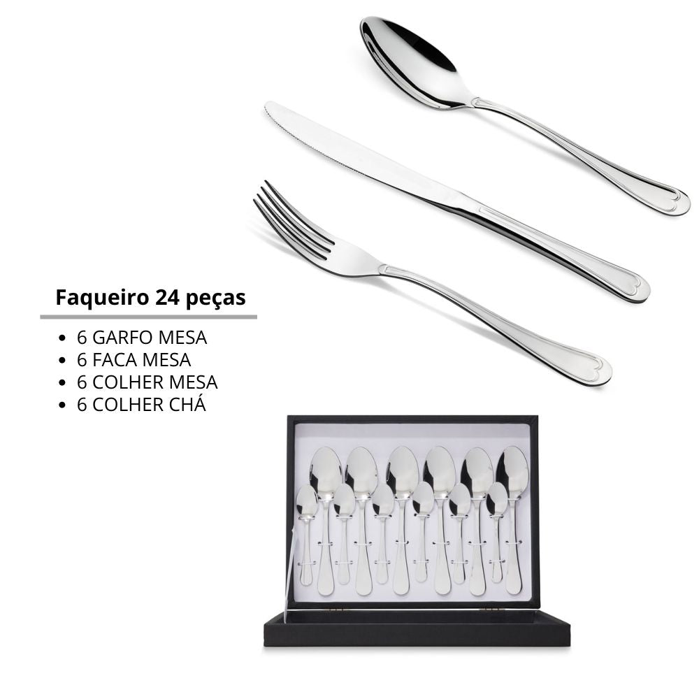 Faqueiro 24 peças Luanda Cristema Nefer