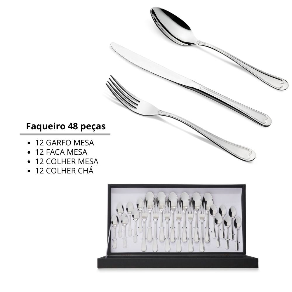 Faqueiro 48 peças Luanda Cristema Nefer