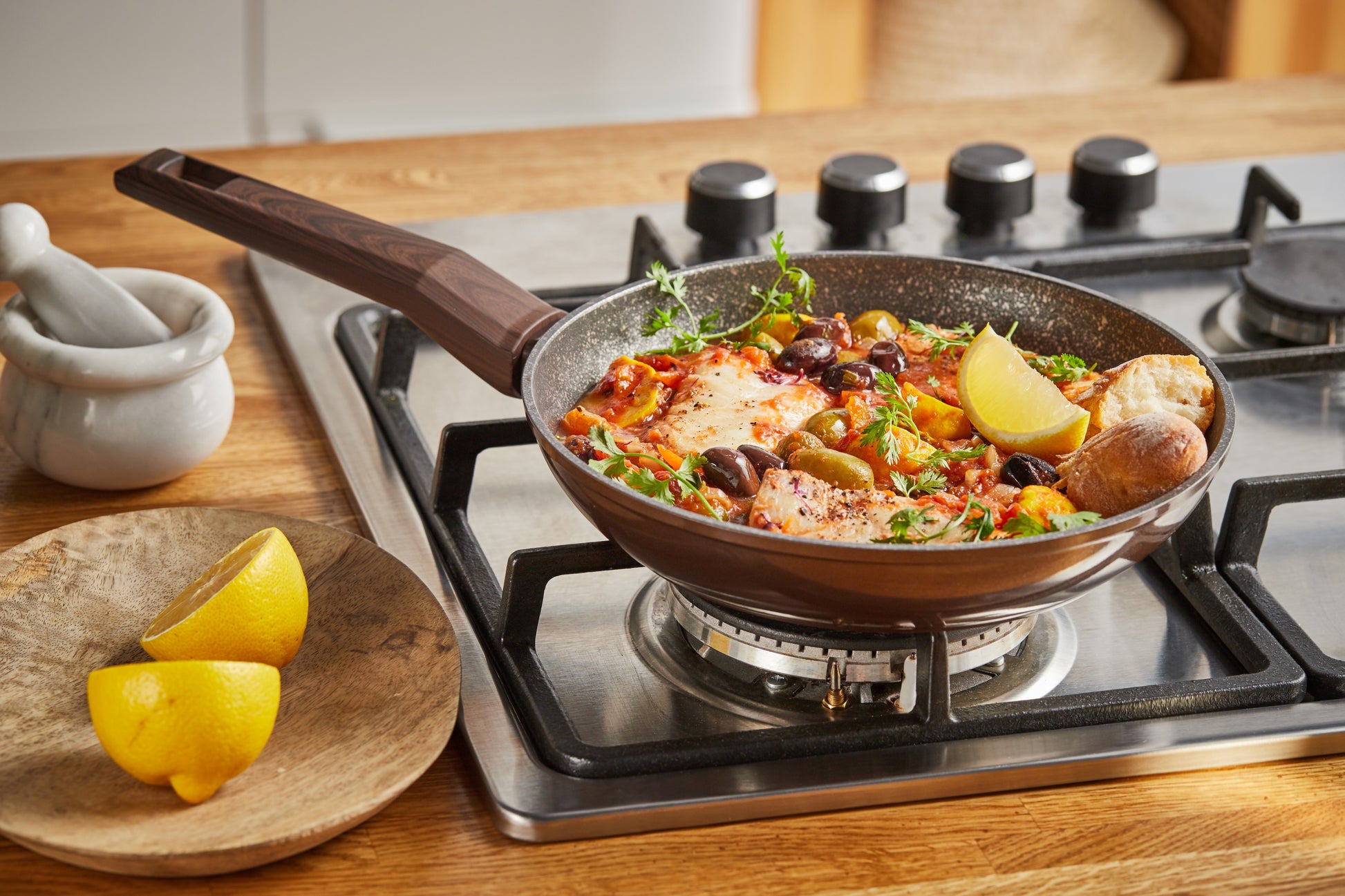 Frigideira Antiaderente Efeito Mármore Indução Carina 22cm - Resto Kitchenware