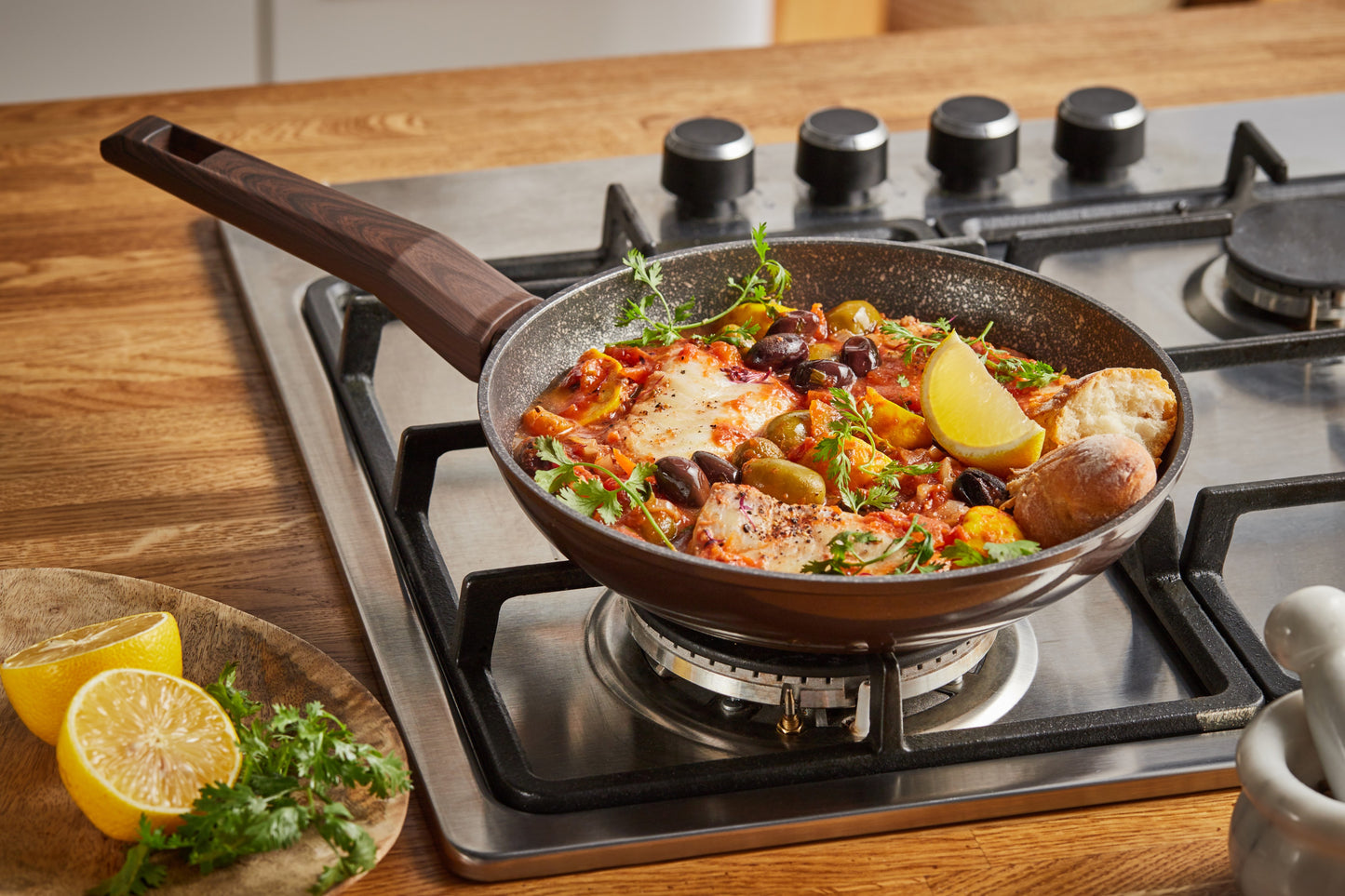 Frigideira Antiaderente Efeito Mármore Indução Carina 24cm - Resto Kitchenware