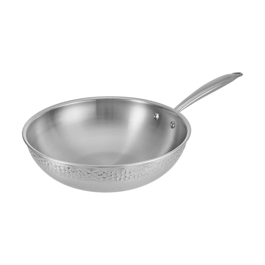 Frigideira Wok inox Antiaderente Triply Crater 28cm - Resto Kitchenware