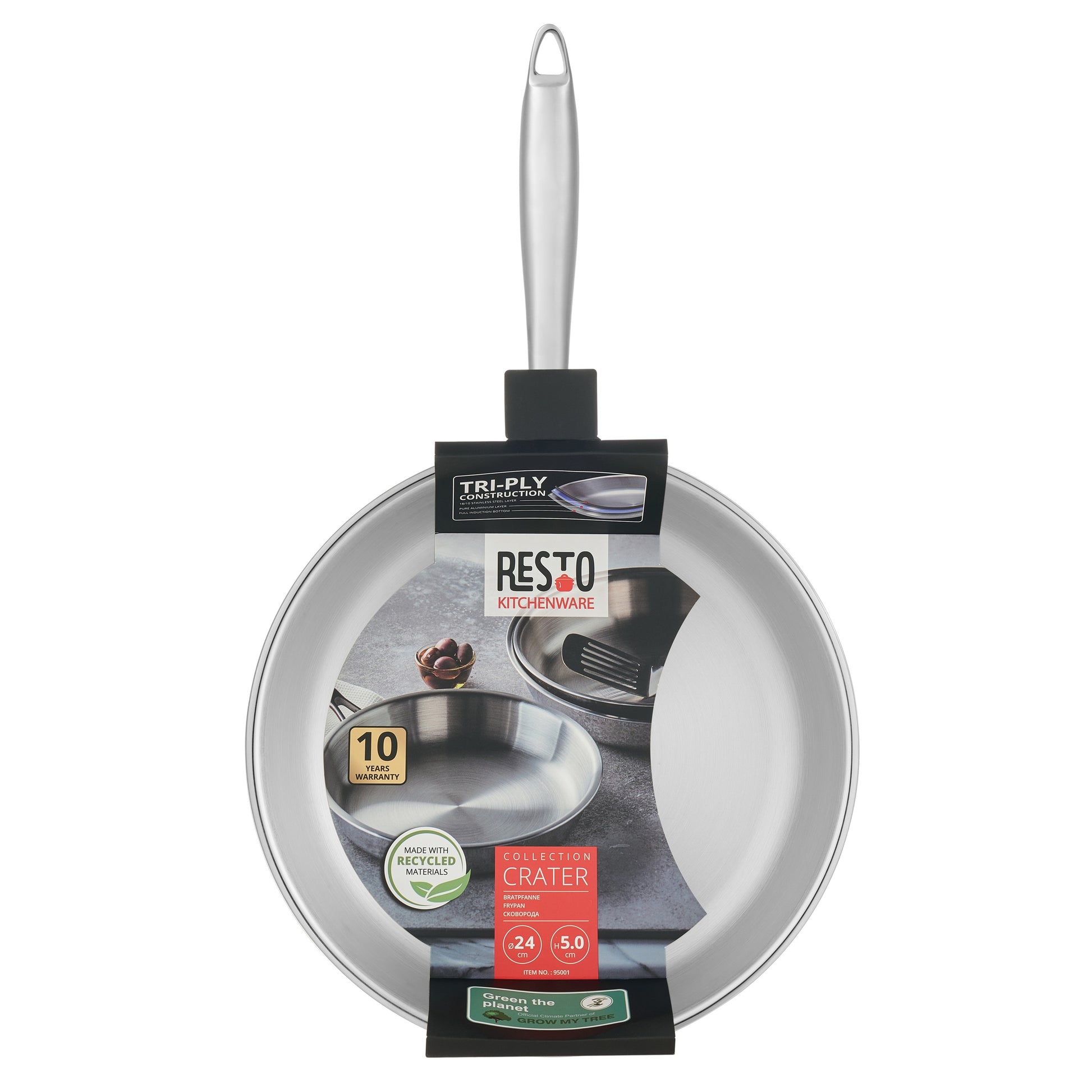 Frigideira inox Antiaderente Tripa Camada Crater 28cm - Resto Kitchenware