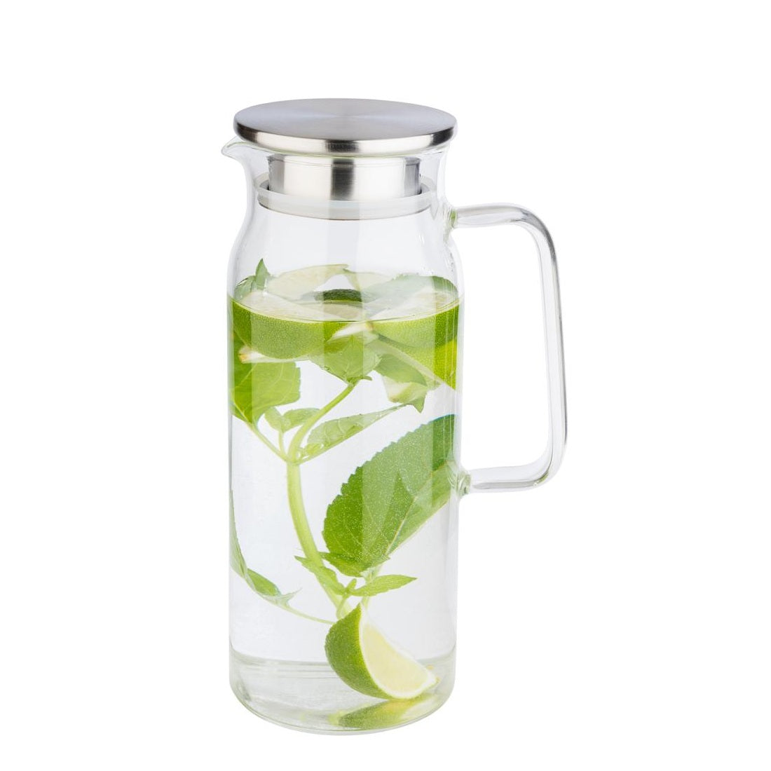 Jarro de vidro 1.5LITROS tampa inox - APS - Cozinha Silva