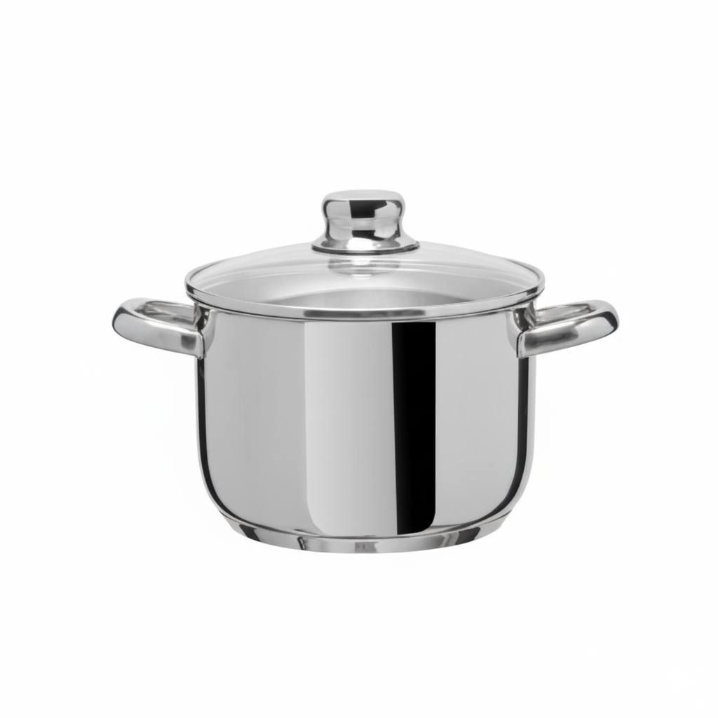Panela inox com tampa de vidro_Artame _Atenas_Cozinha Silva