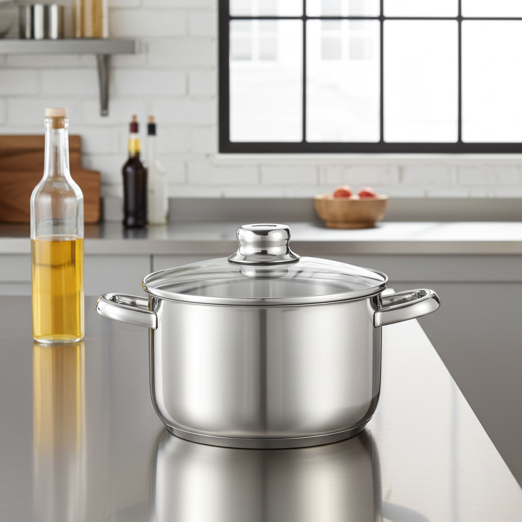 Panela inox com tampa de vidro_Artame _Atenas_Cozinha Silva