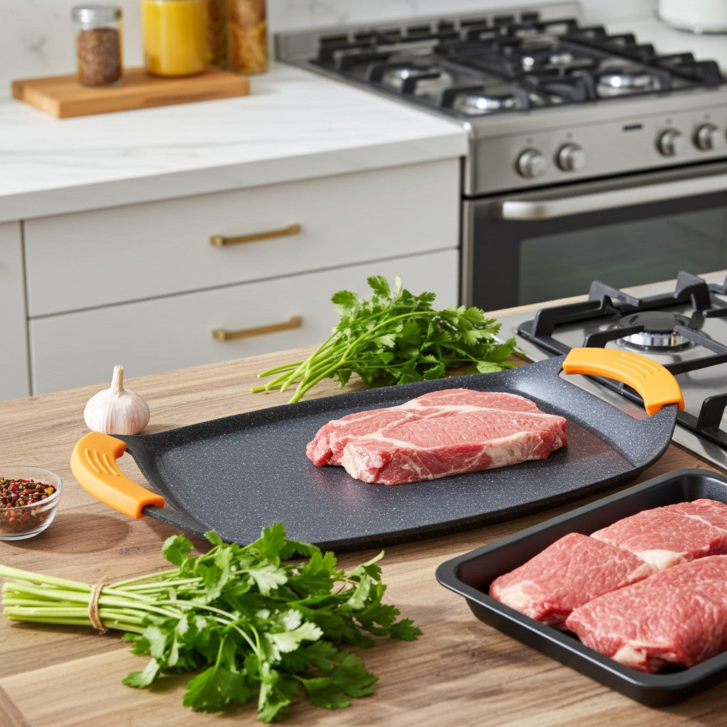 Tabulheiro Grill em granito antiaderente Ibili