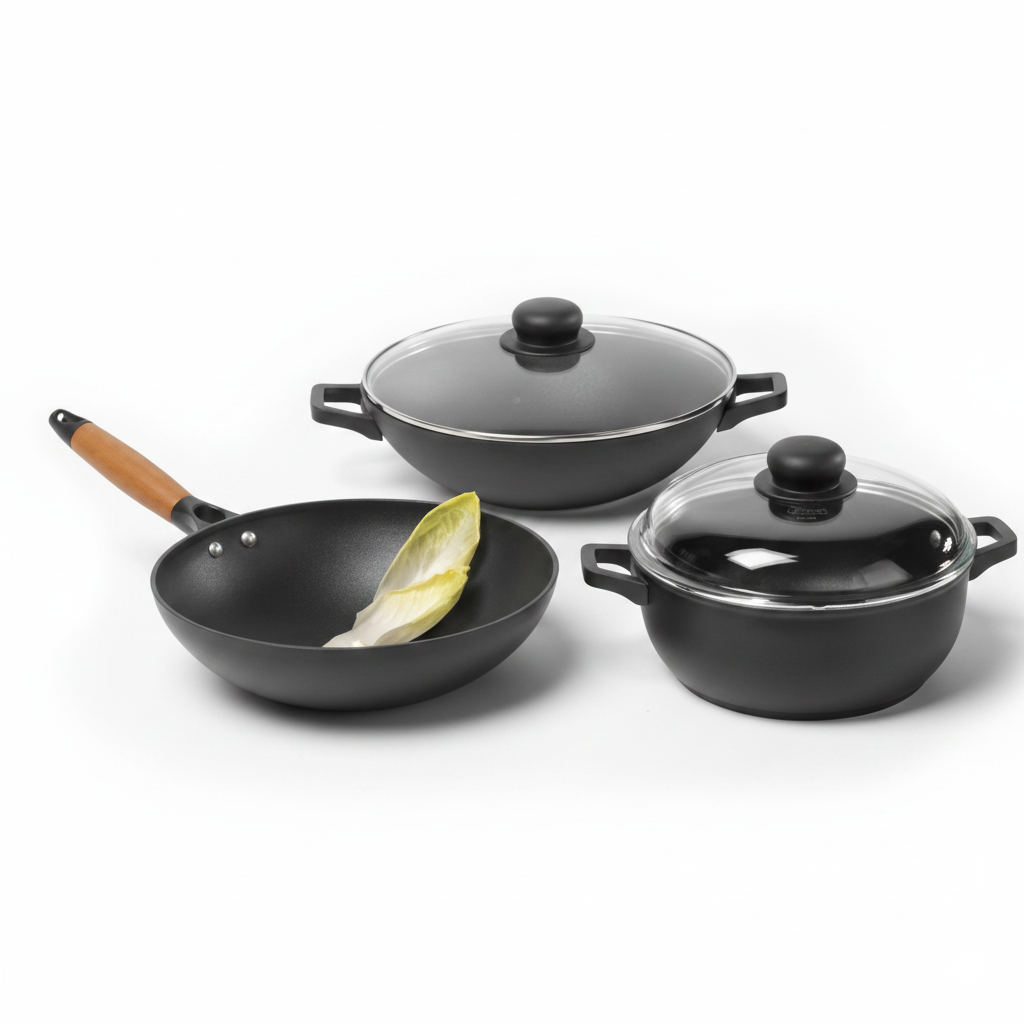 Wok antiaderente aluminio fundido com tampa vidro Natura - Celar