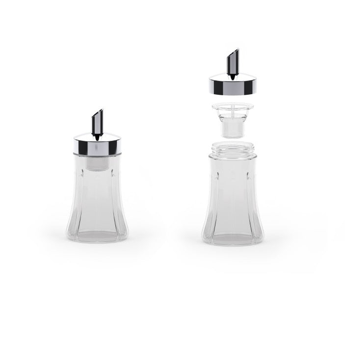 Açucareiro vidro com doseador e tampa cromada - Na cozinha Silva