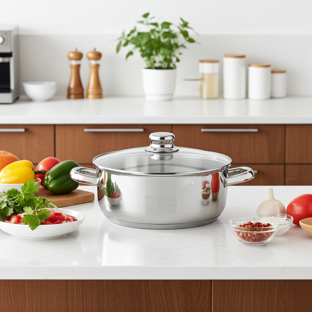 Caçarola inox com tampa de vidro Atenas - Artame - cozinha silva