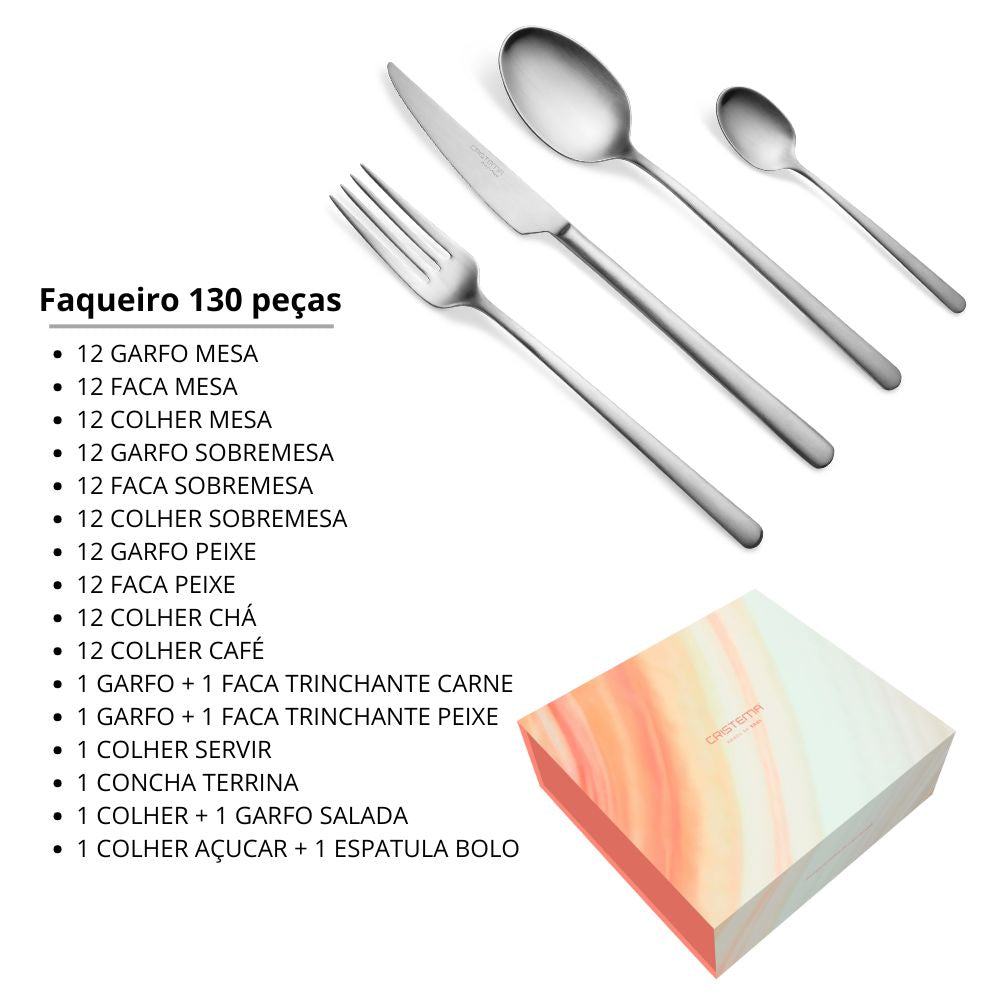 Faqueiro completo 130 peças Tokyo Matte Cristema