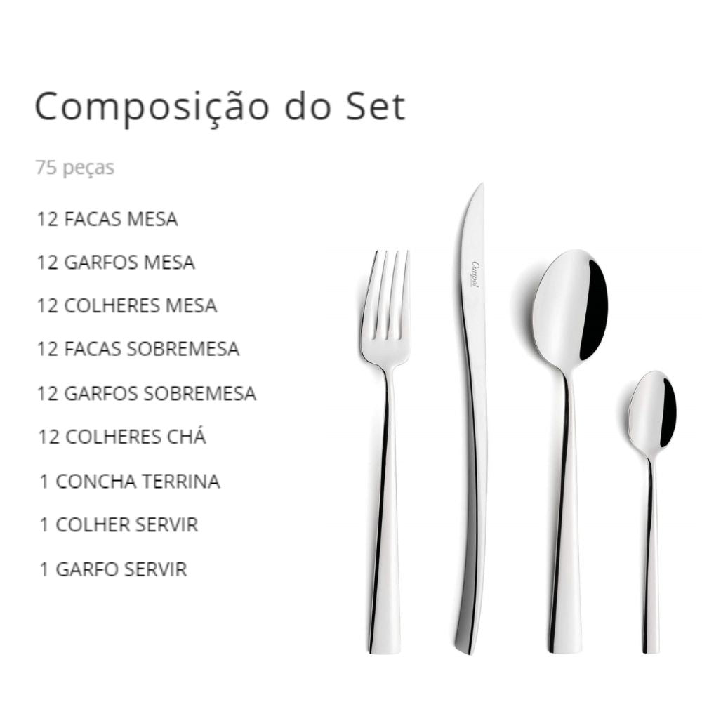 Faqueiro Cutipol 75 peças Duna