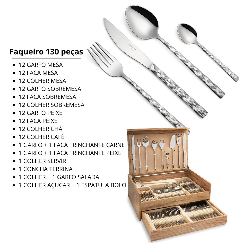 Faqueiro 130 peças Dakar - Cristema