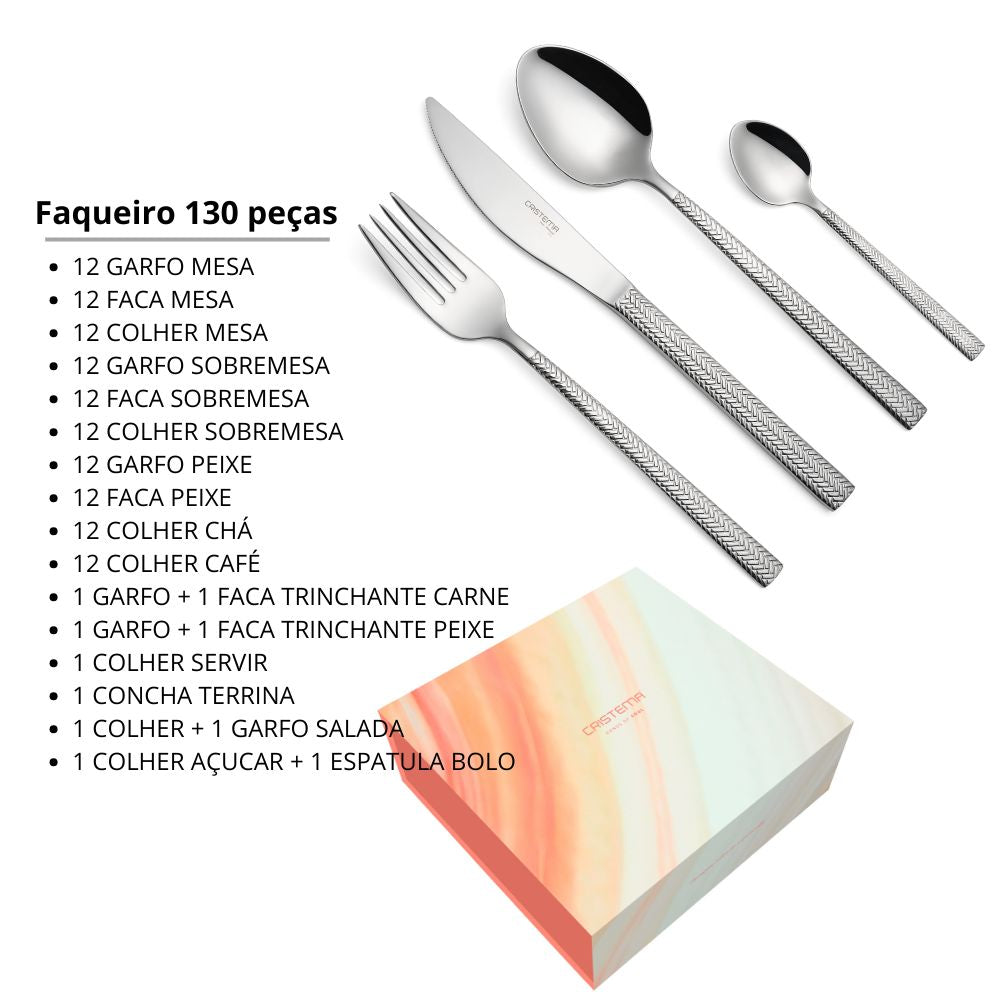 Faqueiro 130 peças Dakar - Cristema