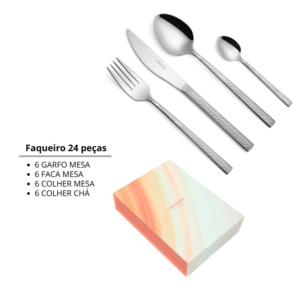 Faqueiro completo 24 peças Dakar - Cristema