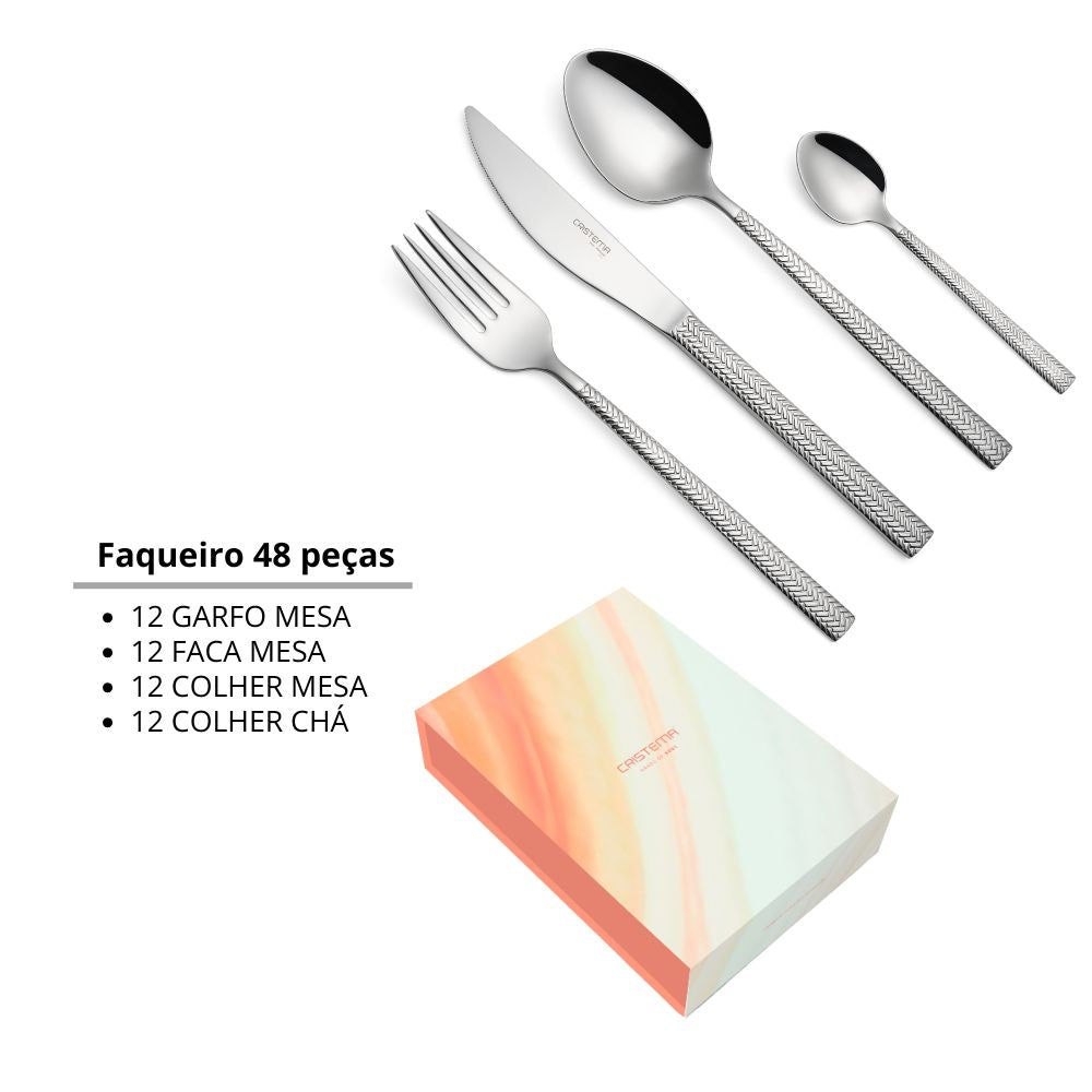 Faqueiro completo 48 peças Dakar - Cristema