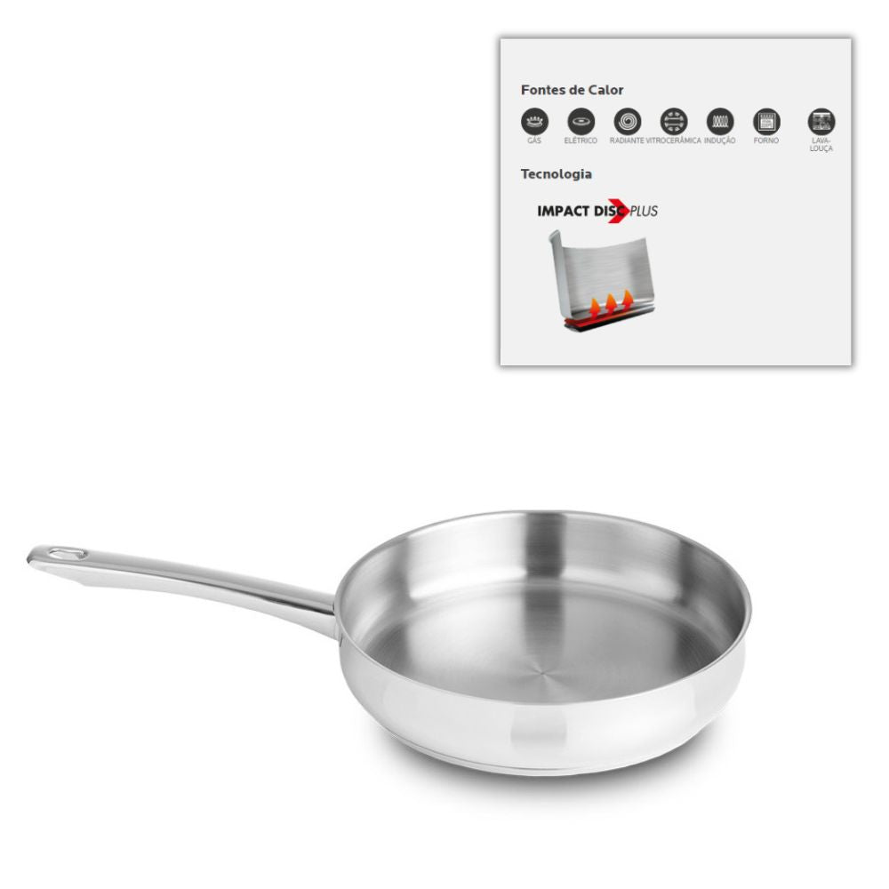 Frigideira inox com cabo Silampos Europa