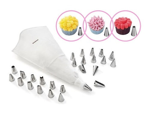 Saco de pasteleiro reutilizável com bicos inox Ghidini